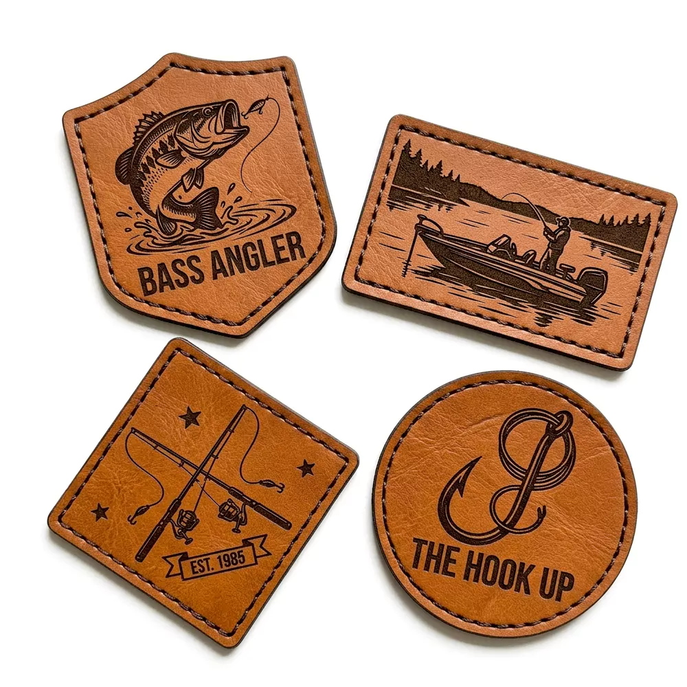 Fishing Collection Faux Leather Patches