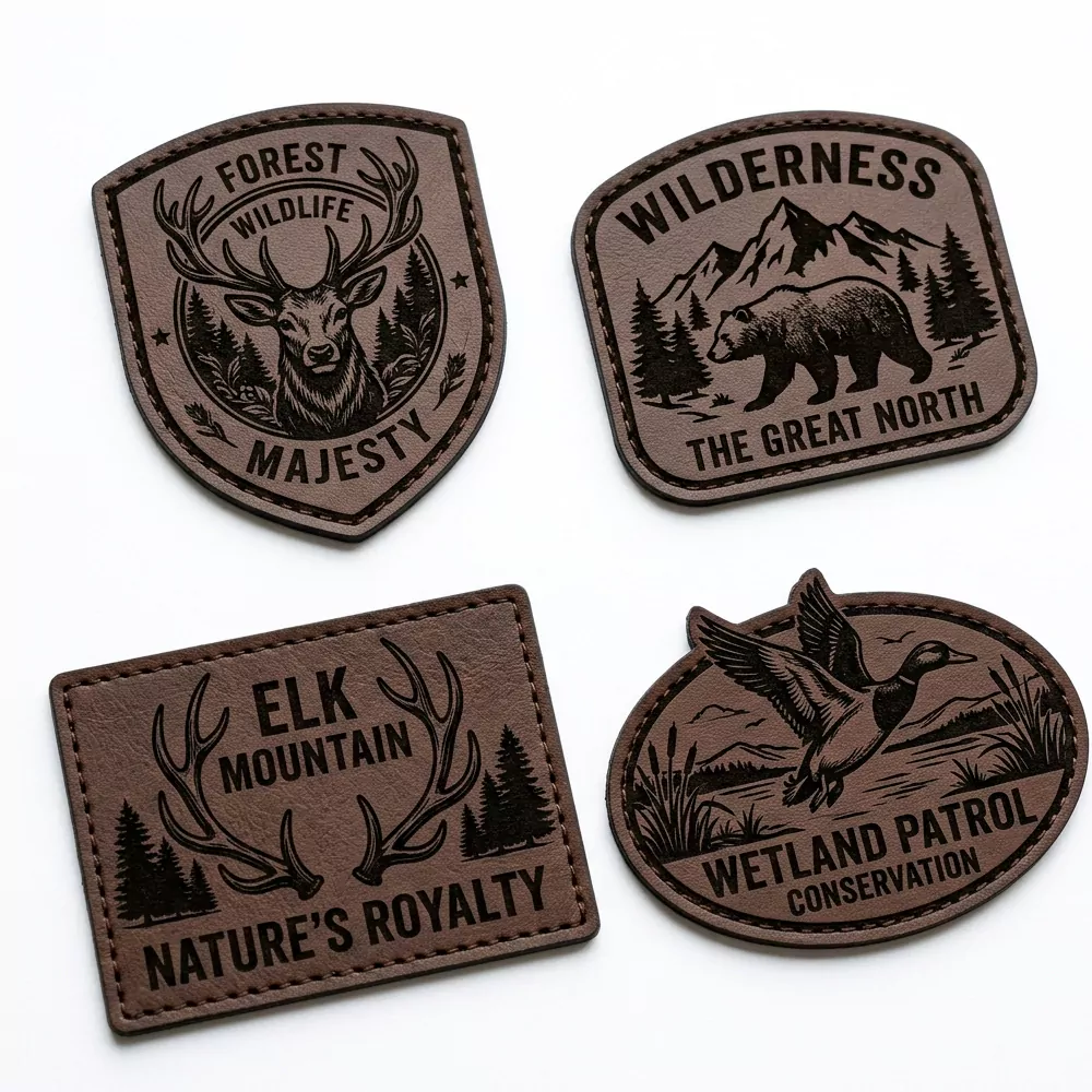 Hunting Wildlife Collection Faux Leather Patches