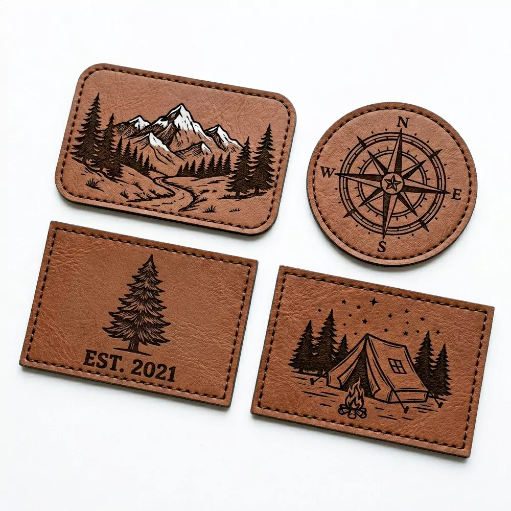Outdoor Adventure Faux Leather Patches