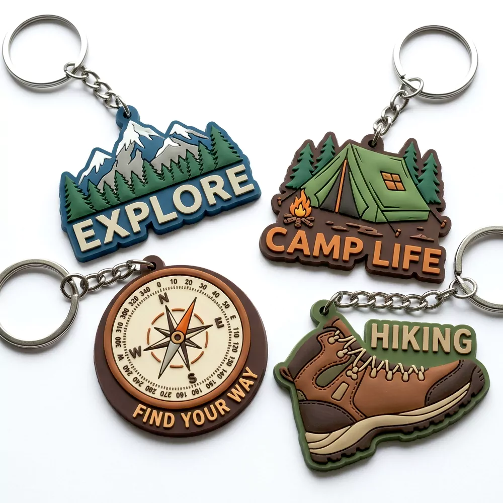 Outdoor Adventure PVC Rubber Keychains