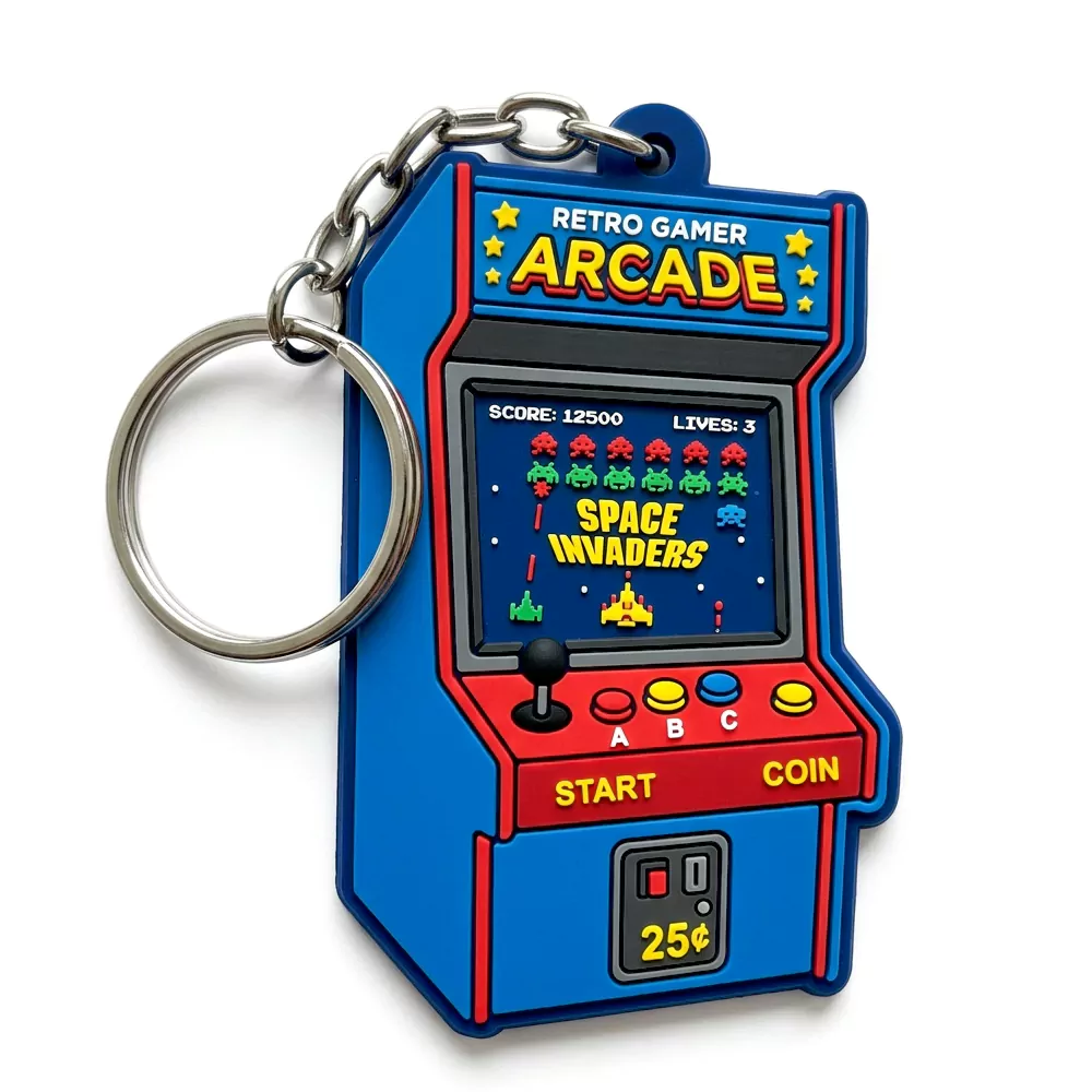 Retro Arcade Machine PVC Keychain