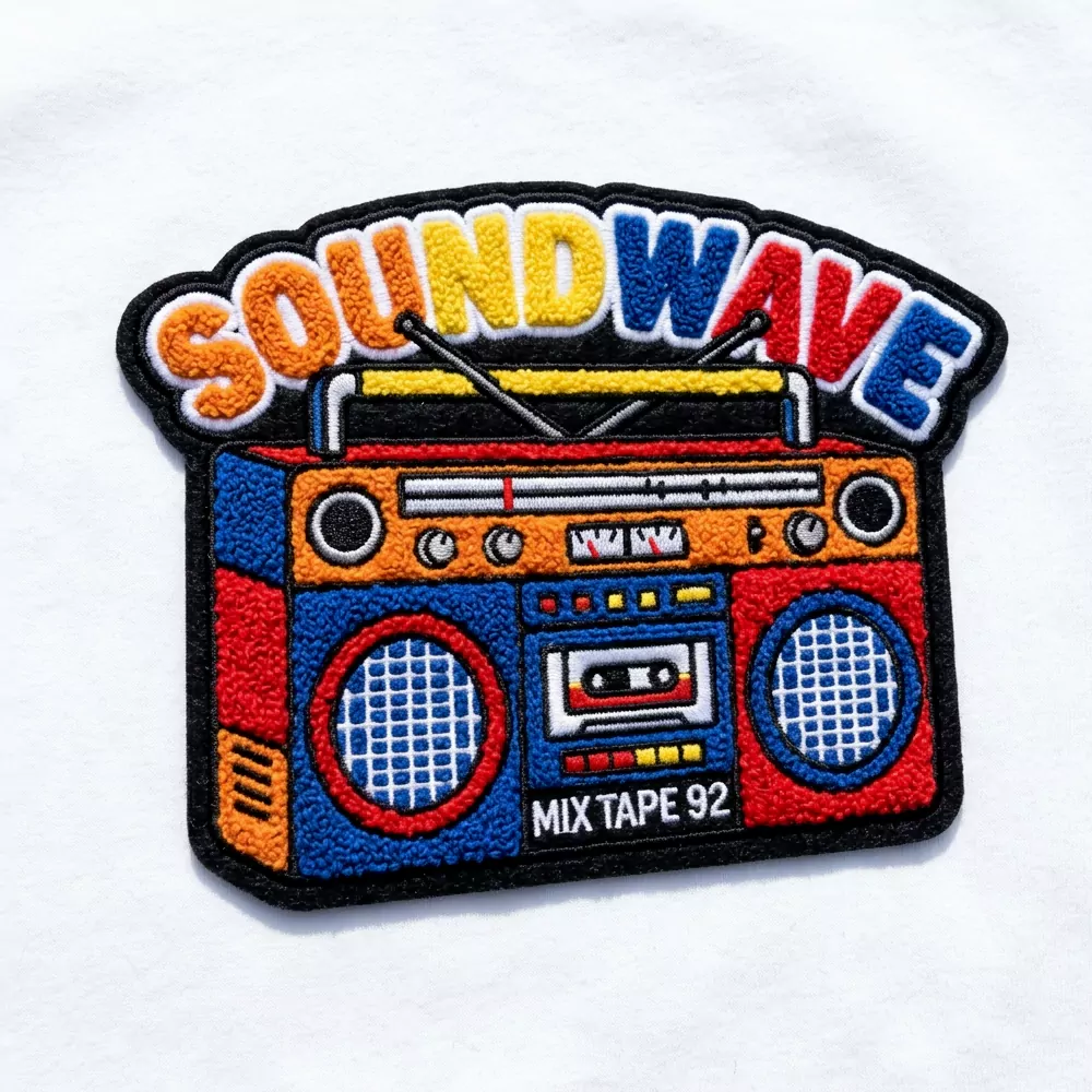 Retro Boombox Chenille Patch