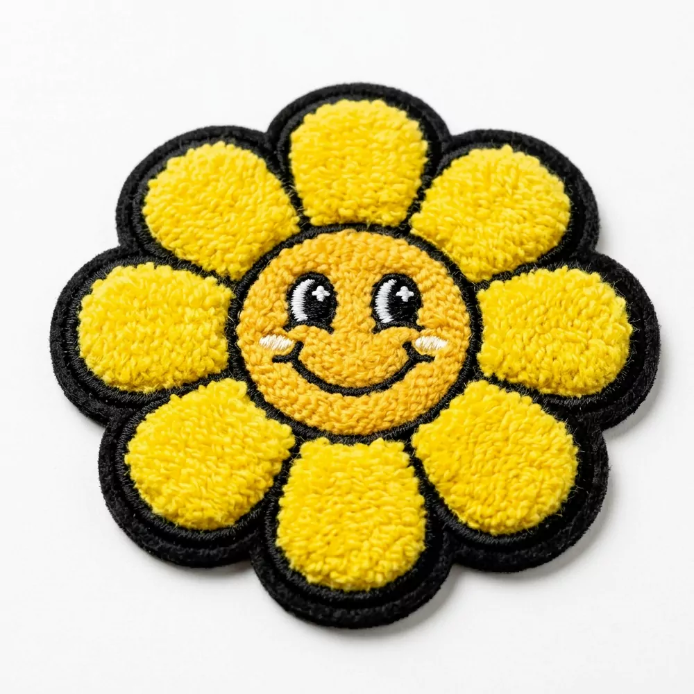 Smiley Daisy Chenille Patch