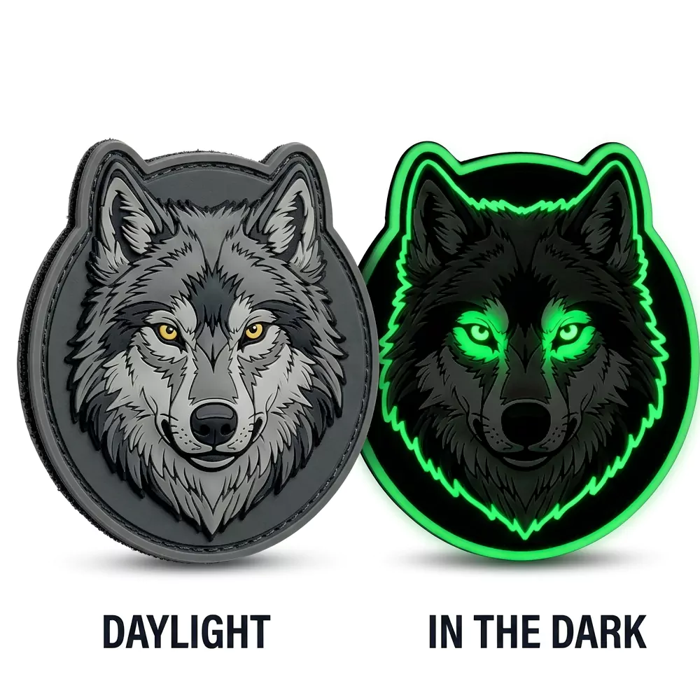 Wolf Head Glow in the dark Patch