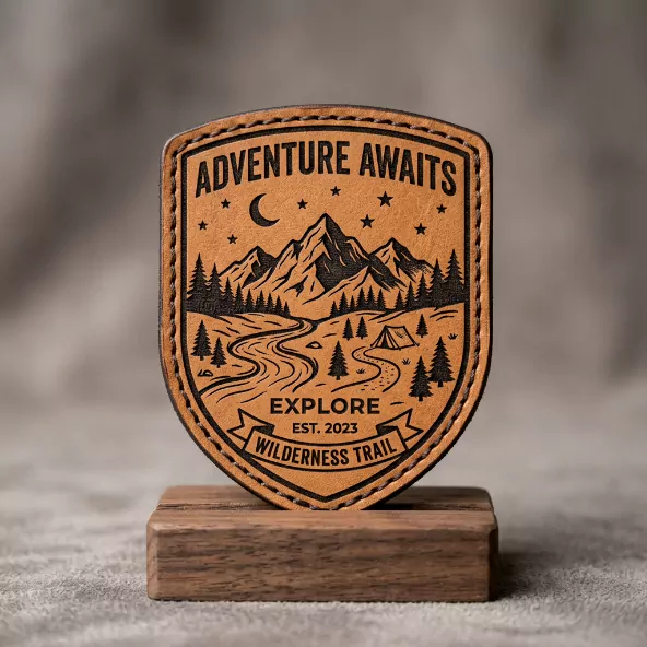 adventure awaits leather patch