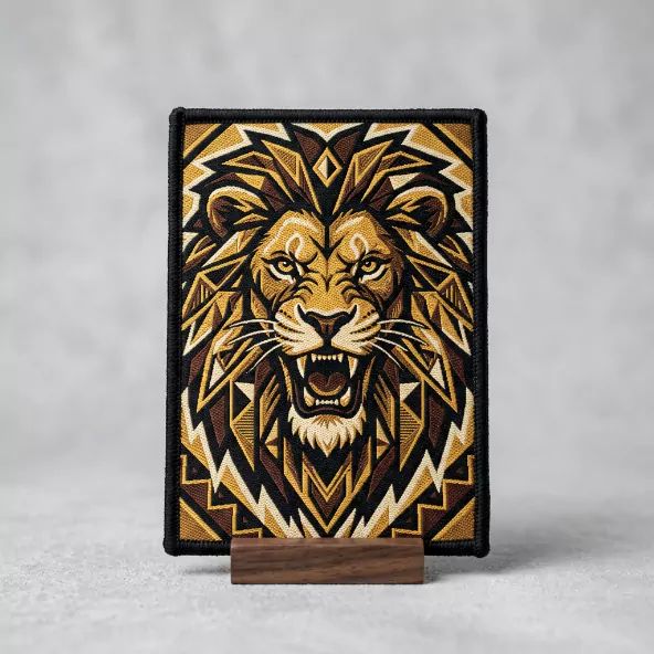 lion woven patch
