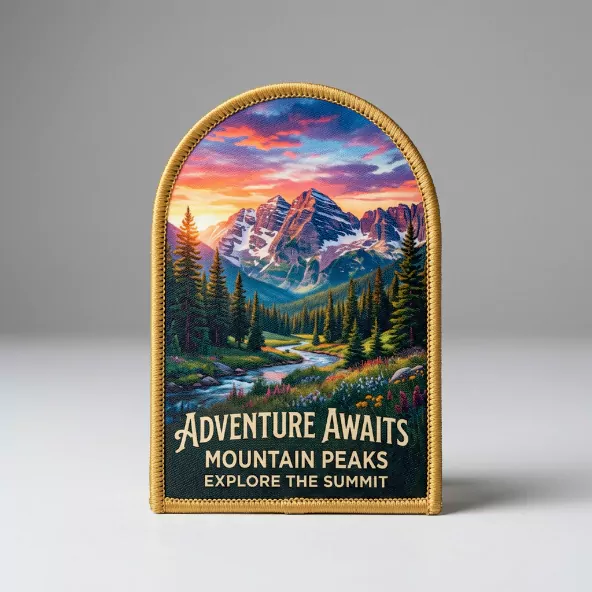 mountain peaks printed patch